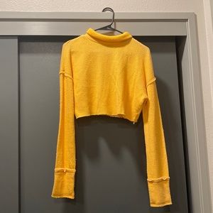 Yellow cropped turtle neck urban outfitters